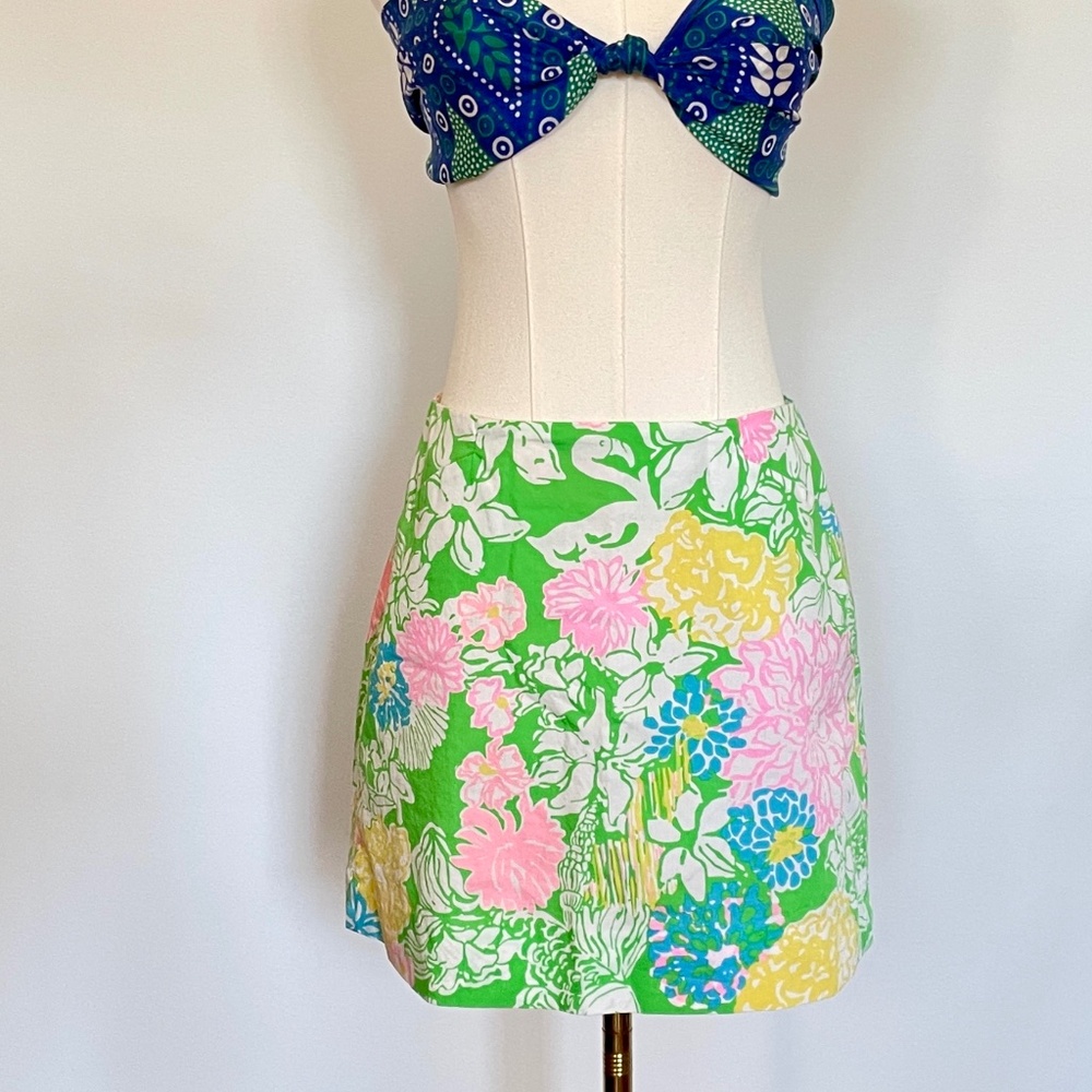 Lilly Pulitzer Floral Mini Skirt Womens 2 Resort Preppy Summer Cruise Vacation